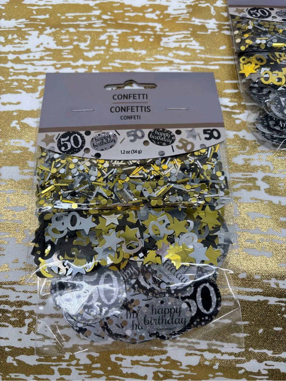 NWT 40 plates, 3 confetti sets, 1 candle 50th birthday kit